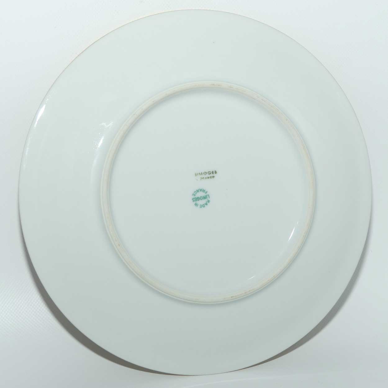 Limoges France Courting Couple plate | Rouge and Gilt Border | 18.5cm | signed Watteau