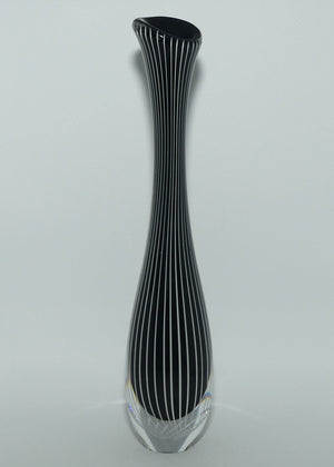 Vicke Lindstrand for Kosta Boda Art Glass | Black and White | Zebra Vase