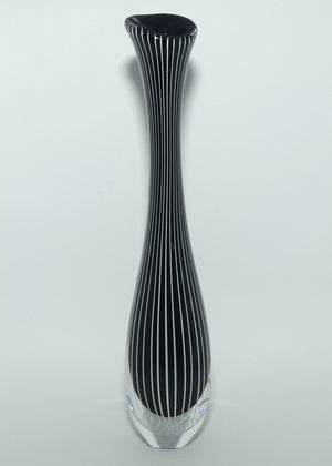 Vicke Lindstrand for Kosta Boda Art Glass | Black and White | Zebra Vase