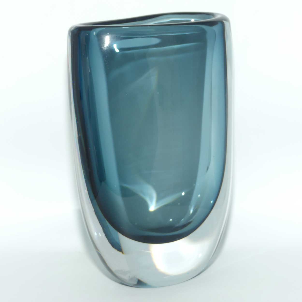 Kosta Sweden Mid Century Modern vase by Vicke Lindstrand | Sommerso Blue | 46020