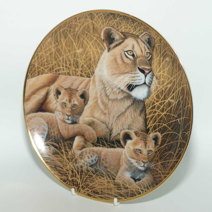 Franklin Mint | National Wildlife plate by Michael Matherly | African Lioness and Cubs