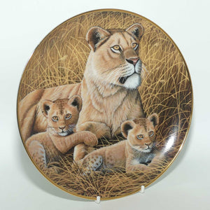 Franklin Mint | National Wildlife plate by Michael Matherly | African Lioness and Cubs