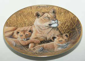 Franklin Mint | National Wildlife plate by Michael Matherly | African Lioness and Cubs