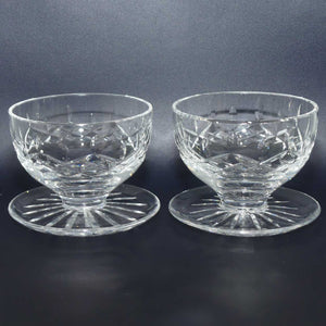 Waterford Crystal Ireland Lismore pattern footed pair of Sundae compotes