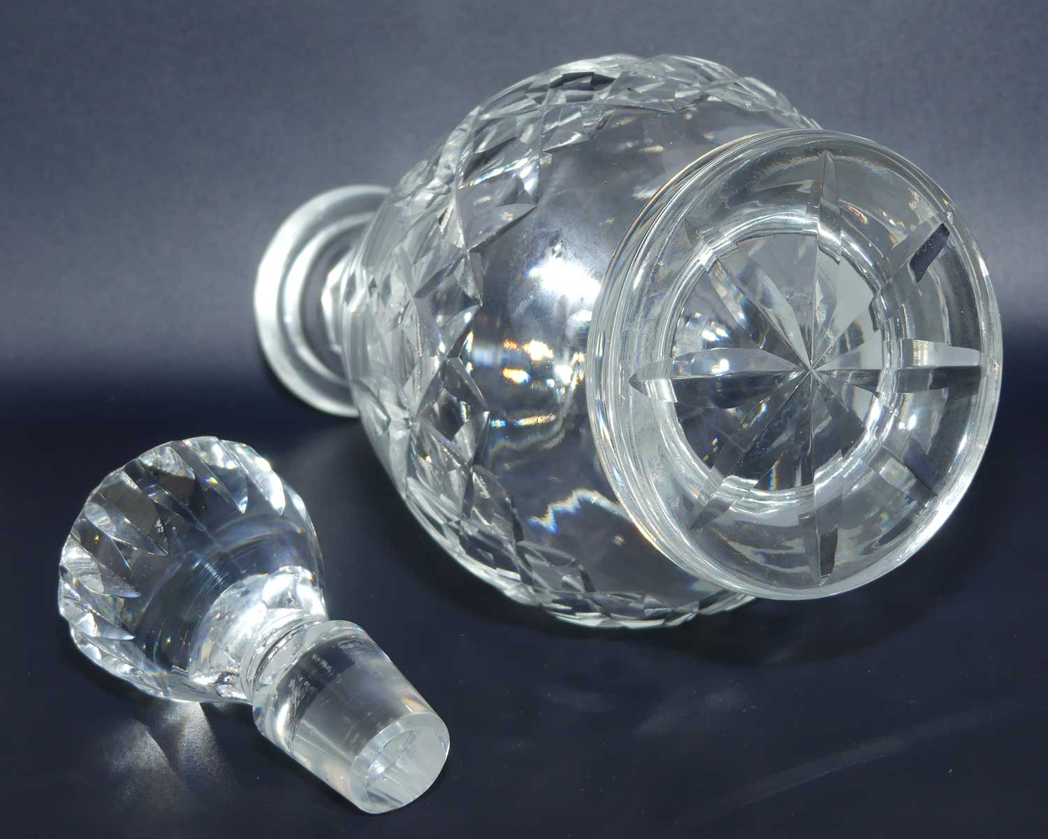 Waterford Crystal Lismore pattern Spirits decanter with elaborately facetted stopper