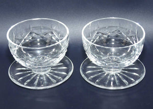 Waterford Crystal Ireland Lismore pattern footed pair of Sundae compotes