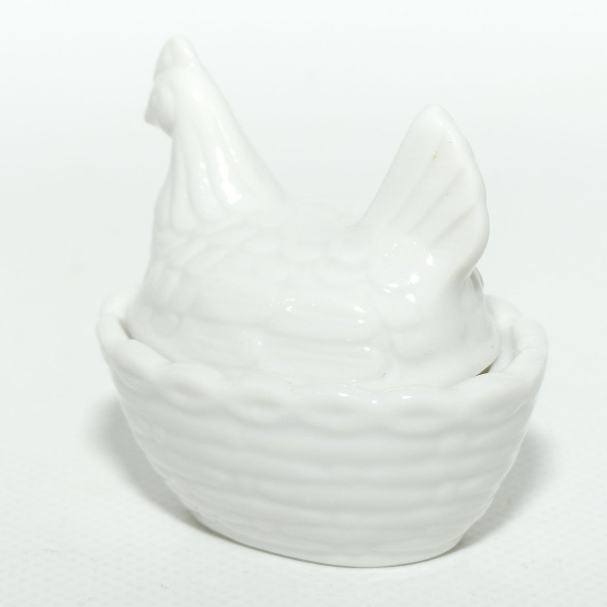 Miniature Hen on Nest | White Porcelain | Cruet Pot