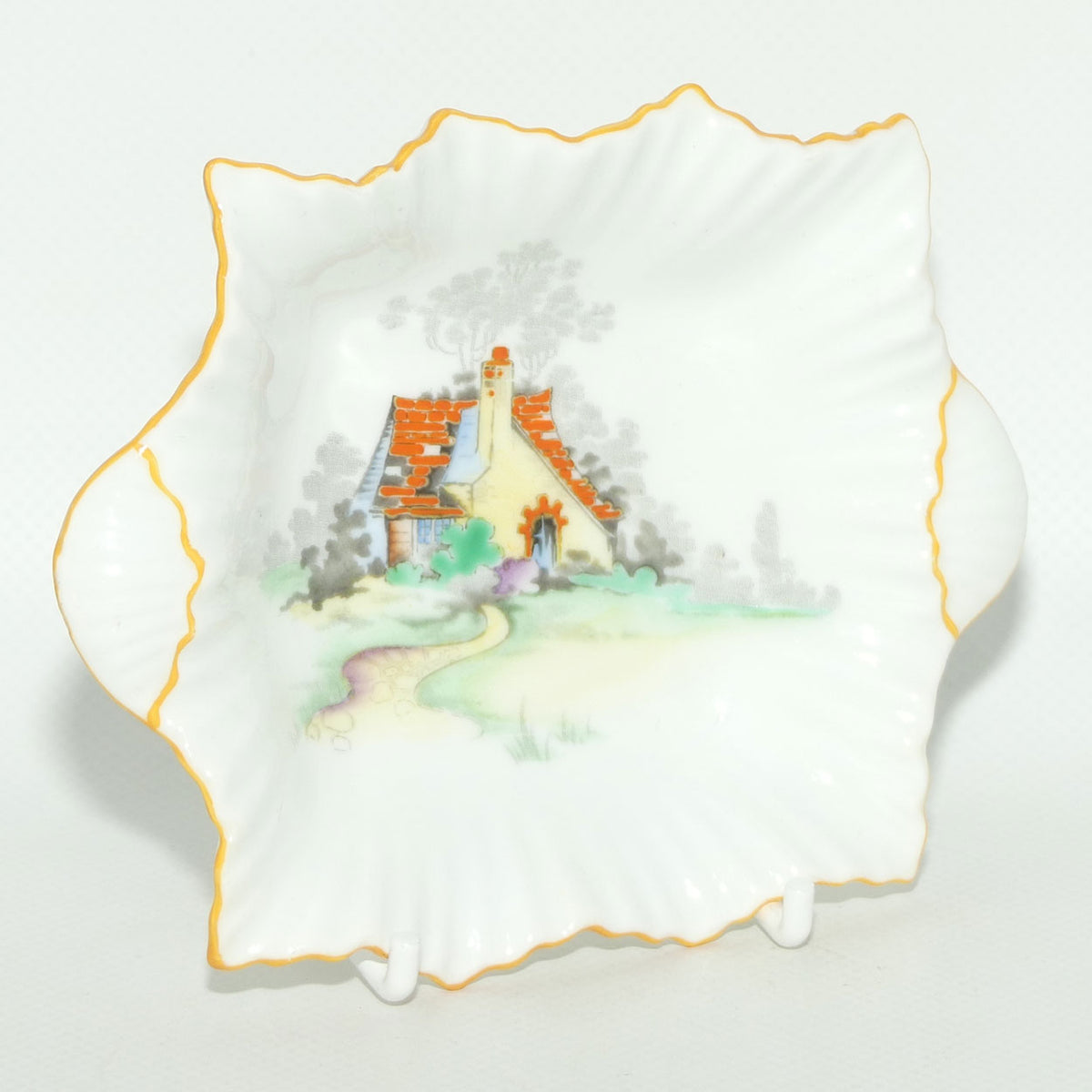 Shelley Cottage and Path pattern tab handle pin dish
