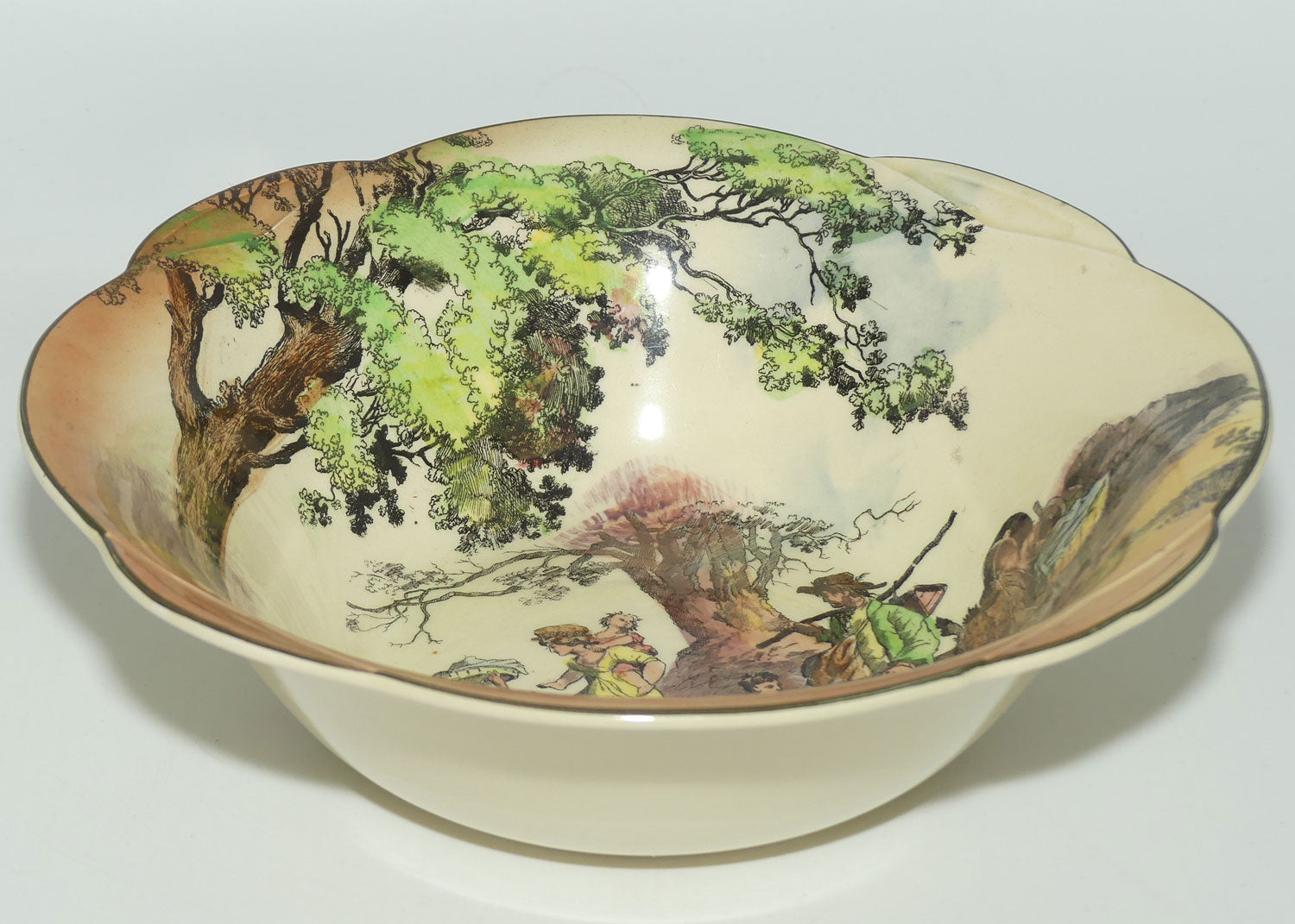 Royal Doulton Gleaners and Gypsies lobed bowl