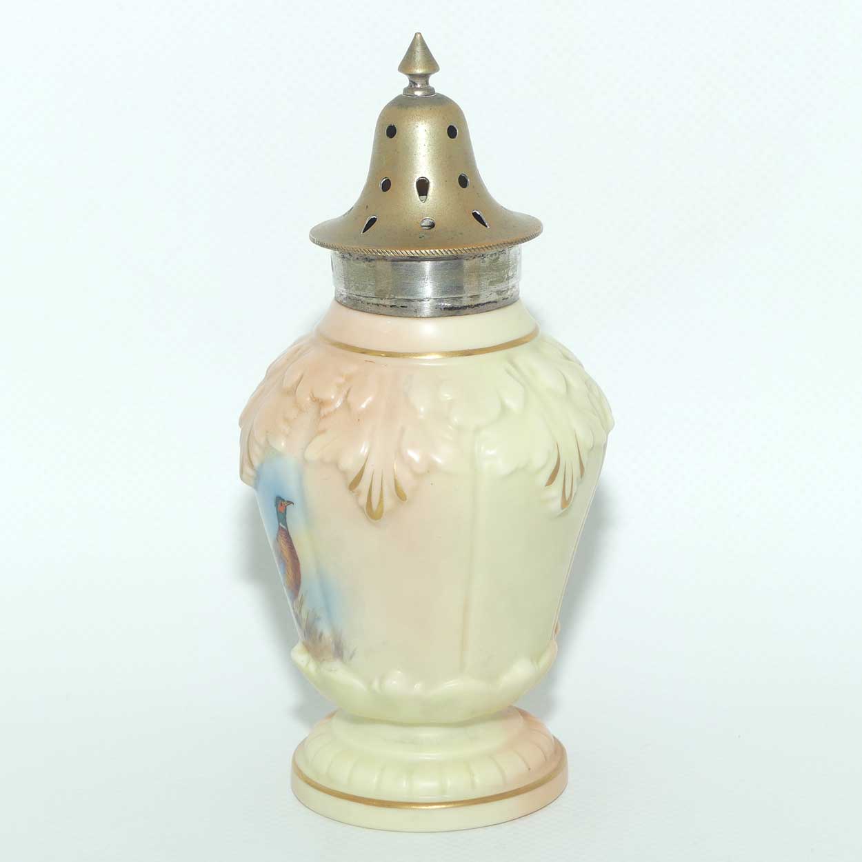 Locke & Co Worcester England Pheasant pattern sugar castor