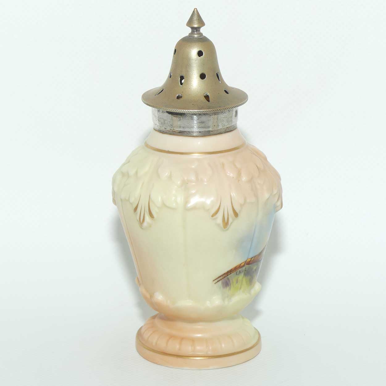 Locke & Co Worcester England Pheasant pattern sugar castor