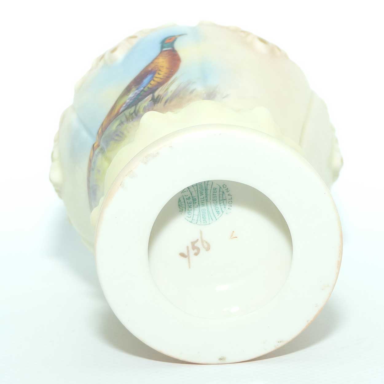 Locke & Co Worcester England Pheasant pattern sugar castor