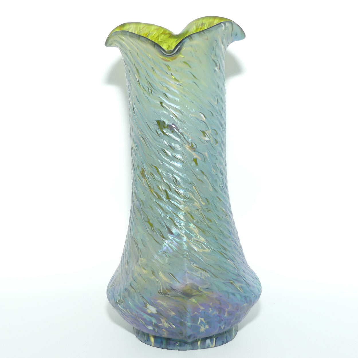 Kralik Snakeskin | Jugendstil Art Nouveau Iridescent Green Glass Vase