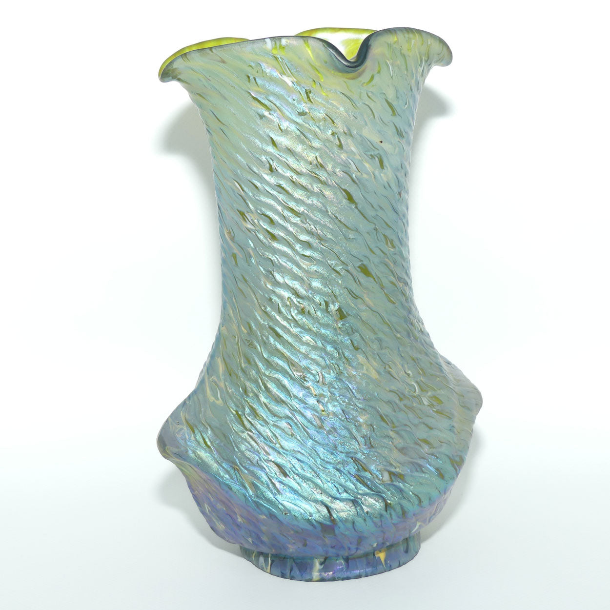 Kralik Snakeskin | Jugendstil Art Nouveau Iridescent Green Glass Vase