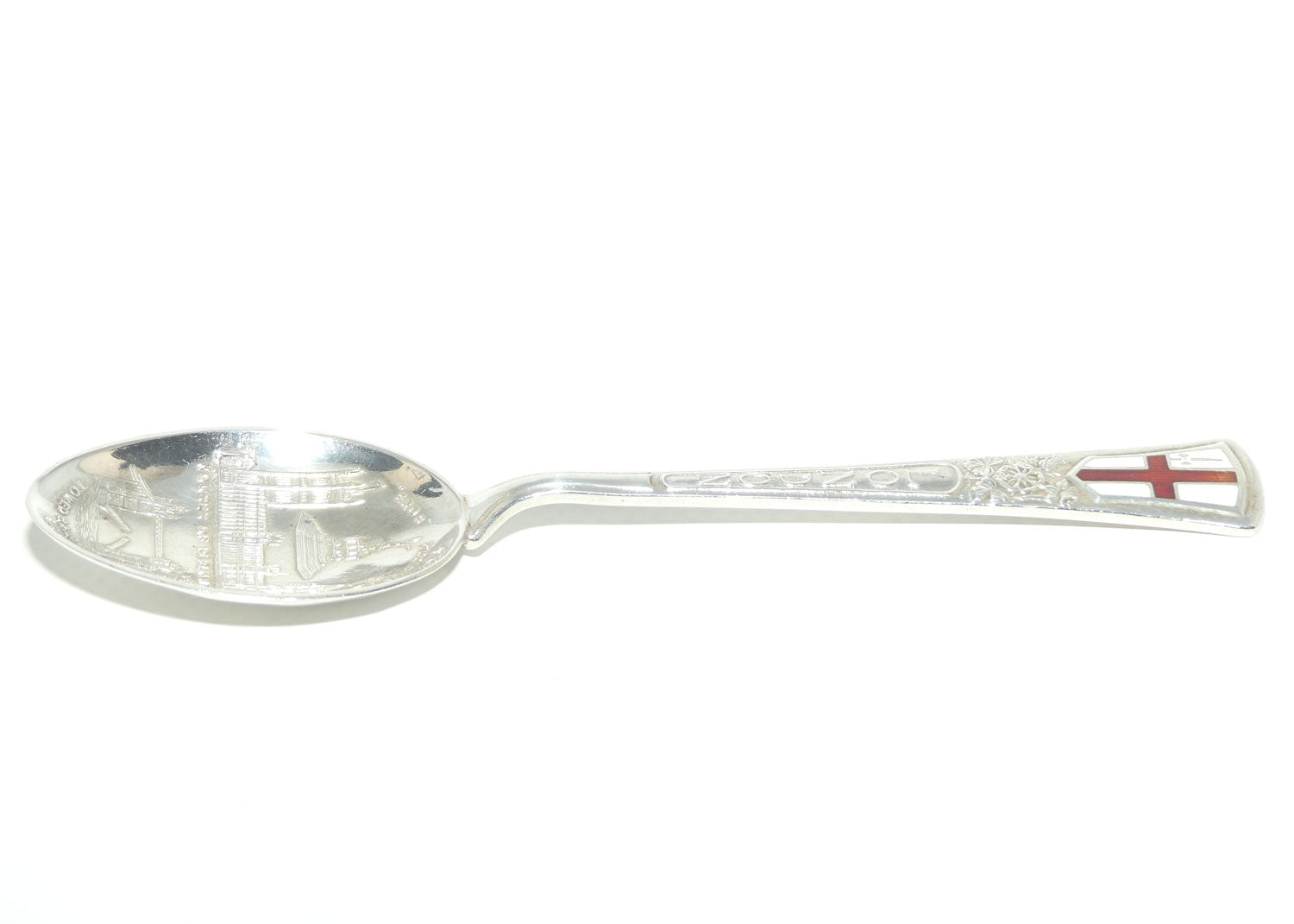 Sterling Silver and Enamel London Souvenir spoon | Birmingham 1957 | 25.1 grams