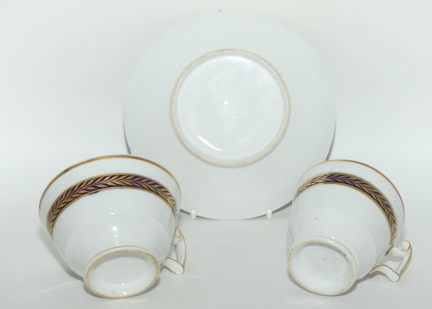 George III c.1825 London shape trio comprising Tea Cup, Coffee Cup and saucer bowl