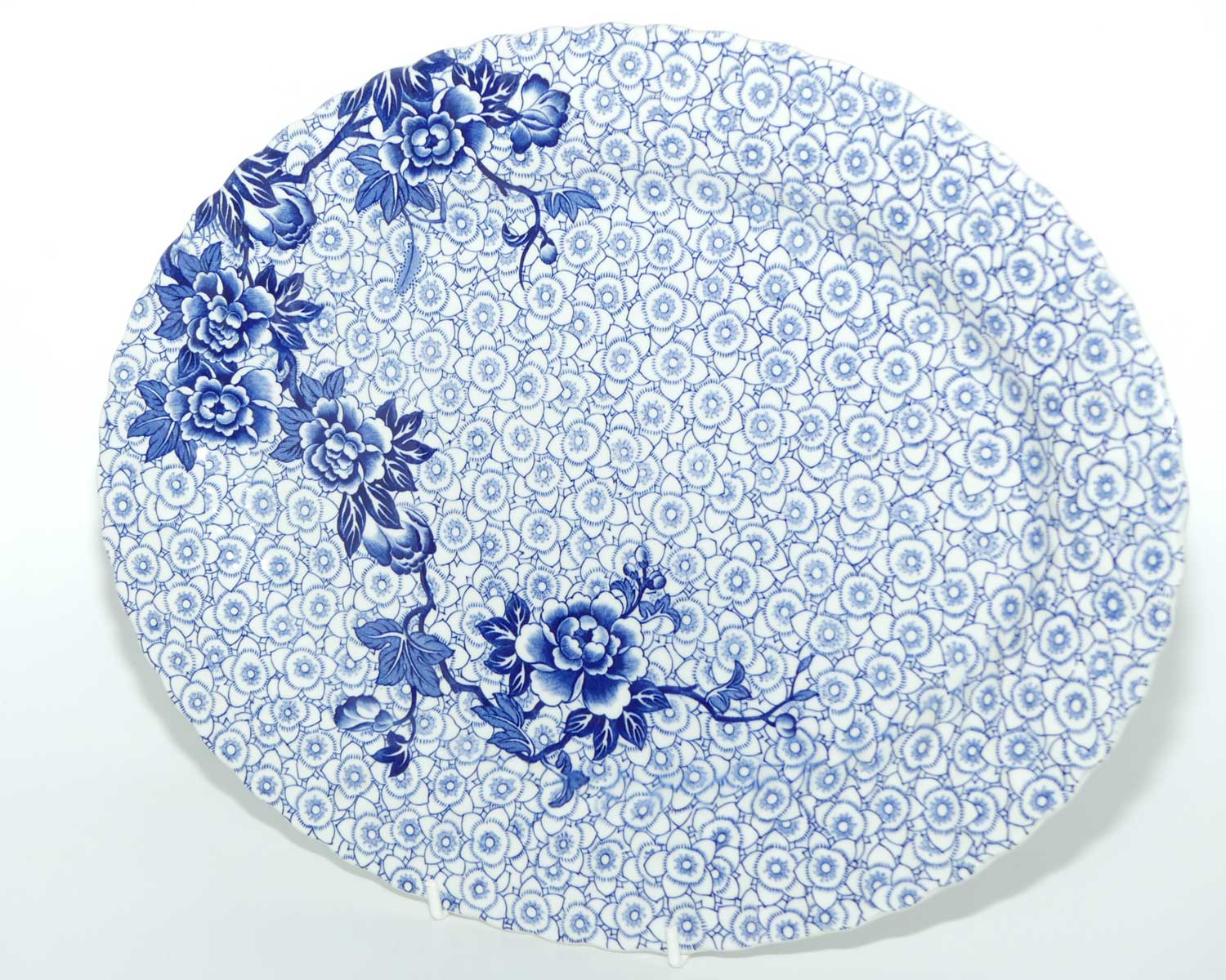 Johnson Brothers Lotus meat platter | Blue and White Floral