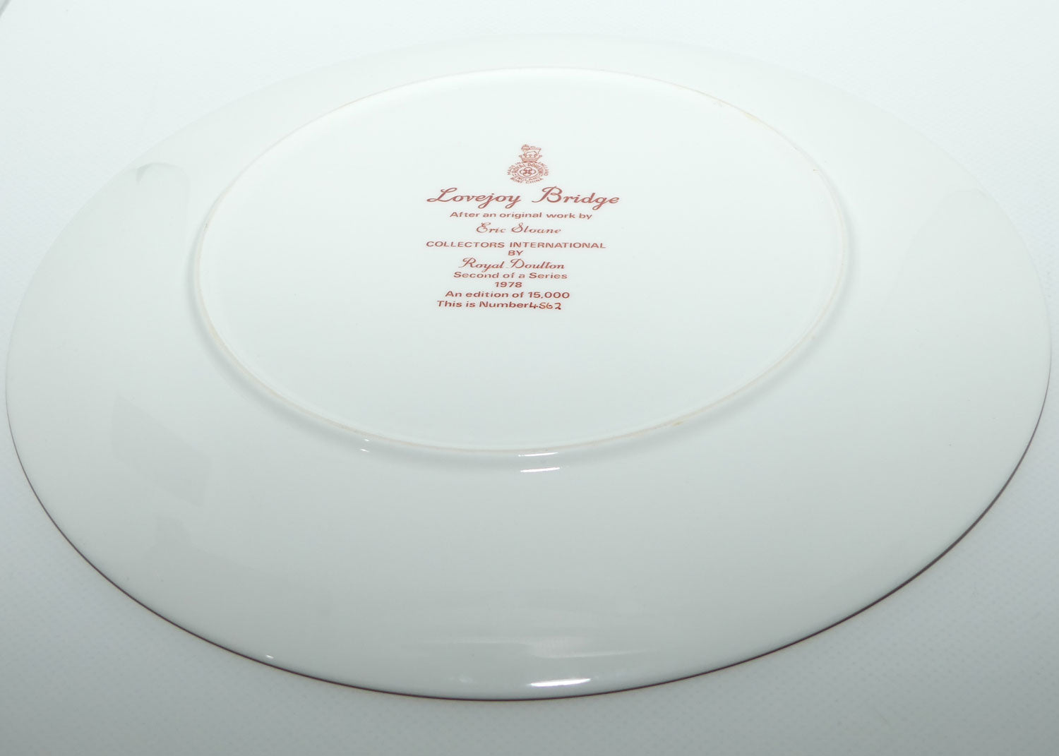 Royal Doulton Eric Sloane plate #2 | Lovejoy Bridge