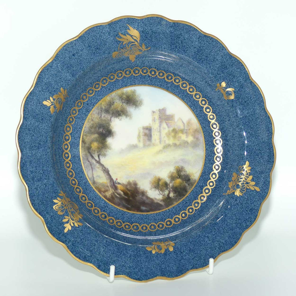 Royal Worcester hand painted Ludlow Castle plate by George Johnson