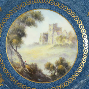 Royal Worcester hand painted Ludlow Castle plate by George Johnson