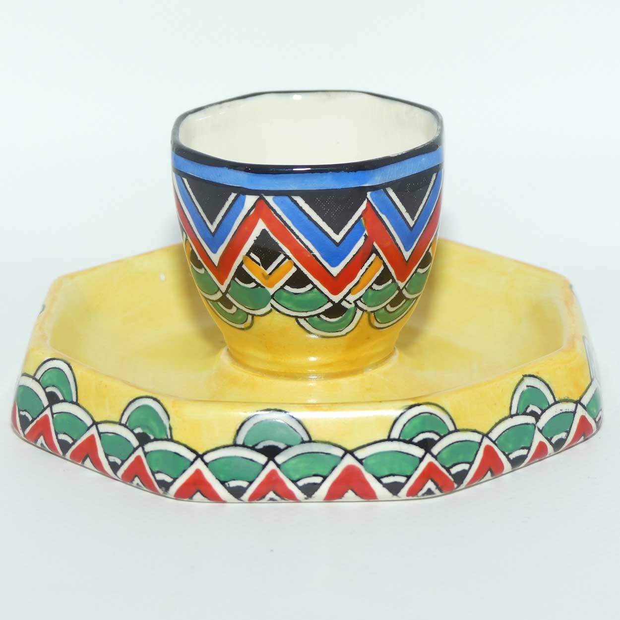 Maling Art Deco banded Luxor pattern hexagonal egg cup