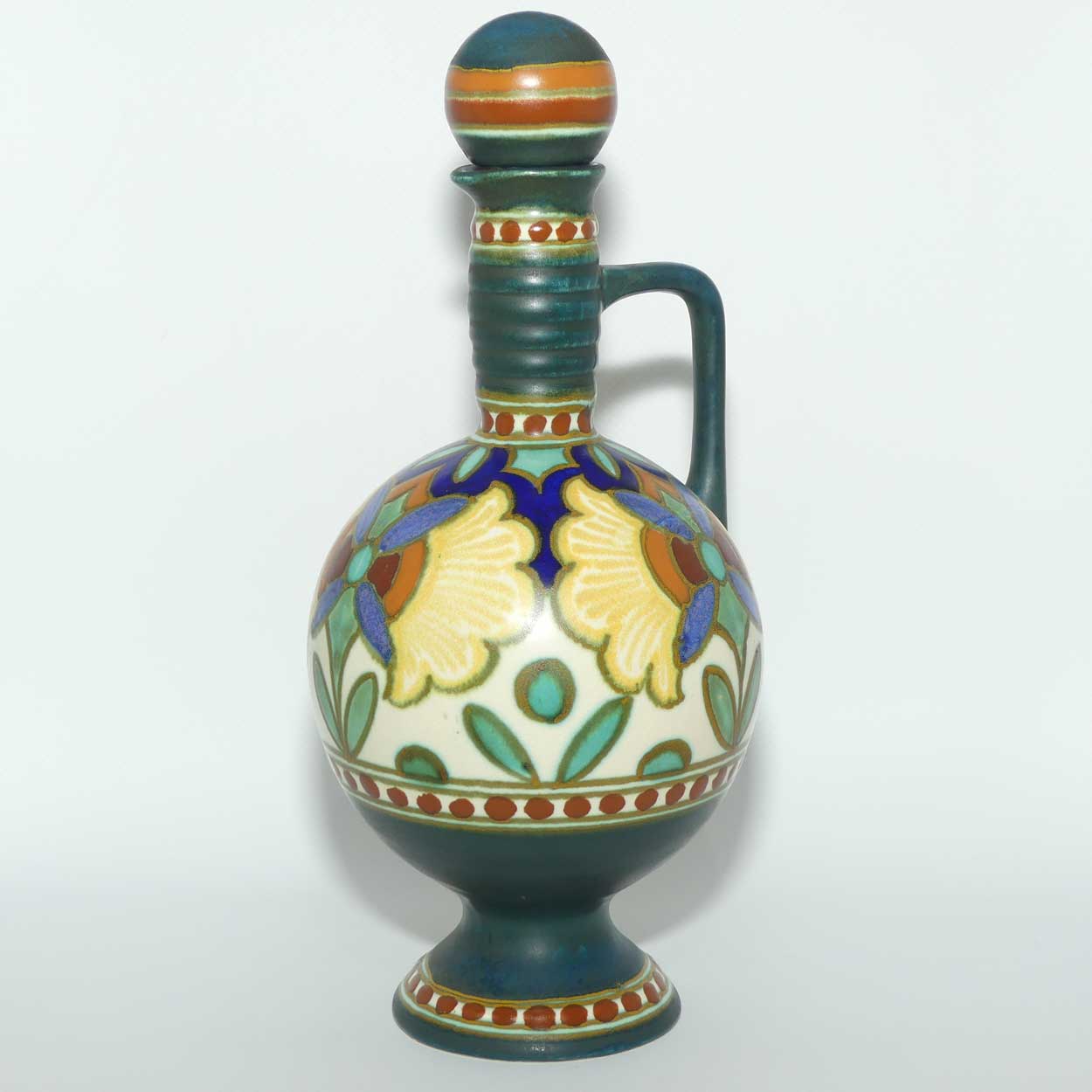 Gouda Holland handled decanter and stopper | Madeleine 592/3