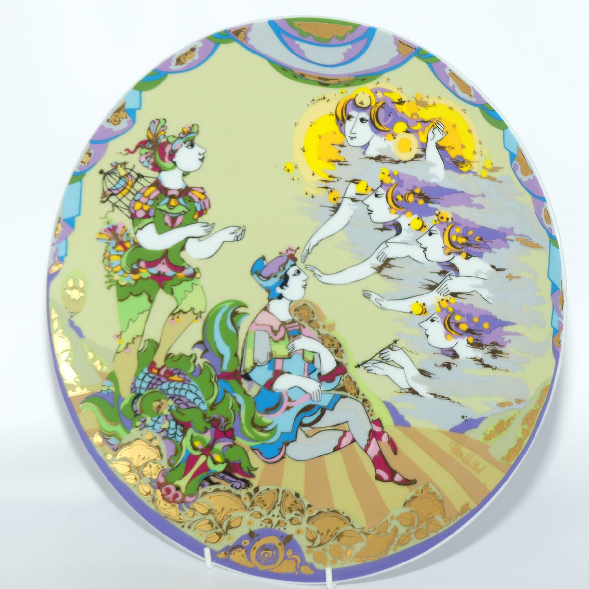 Rosenthal Bjorn Wiinblad very colourful and gilt Die Zauberflote | The Magic Flute | Mozart | wall charger