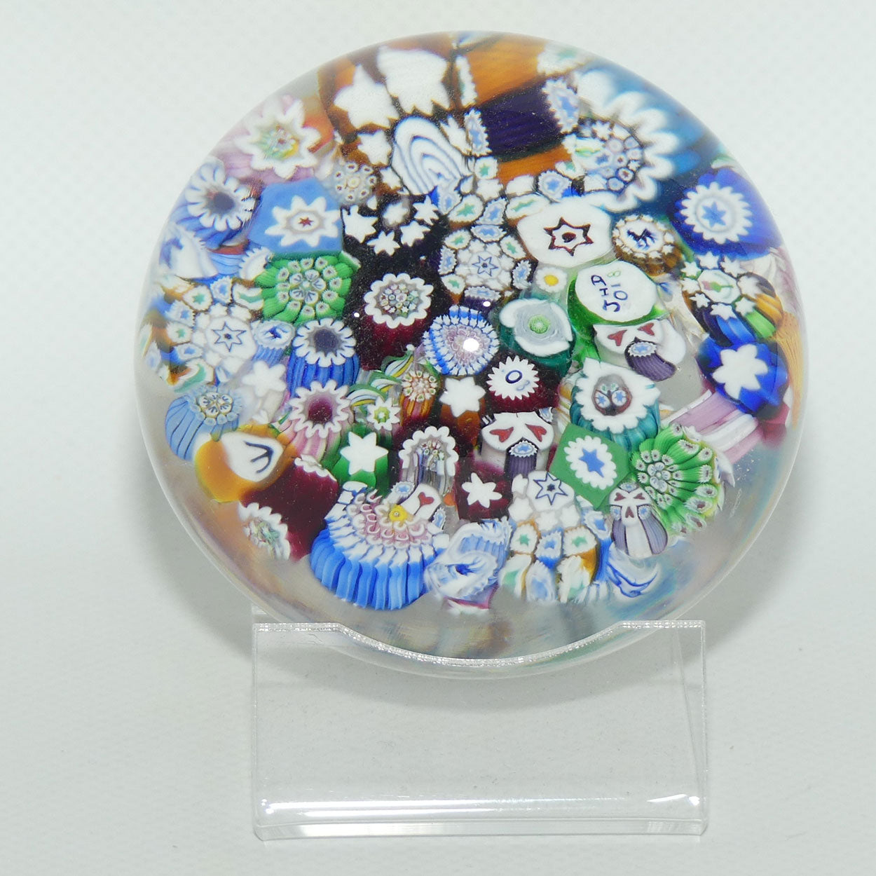 John Deacons Scotland Millefiori End of Day Magnum paperweight | Clear #5
