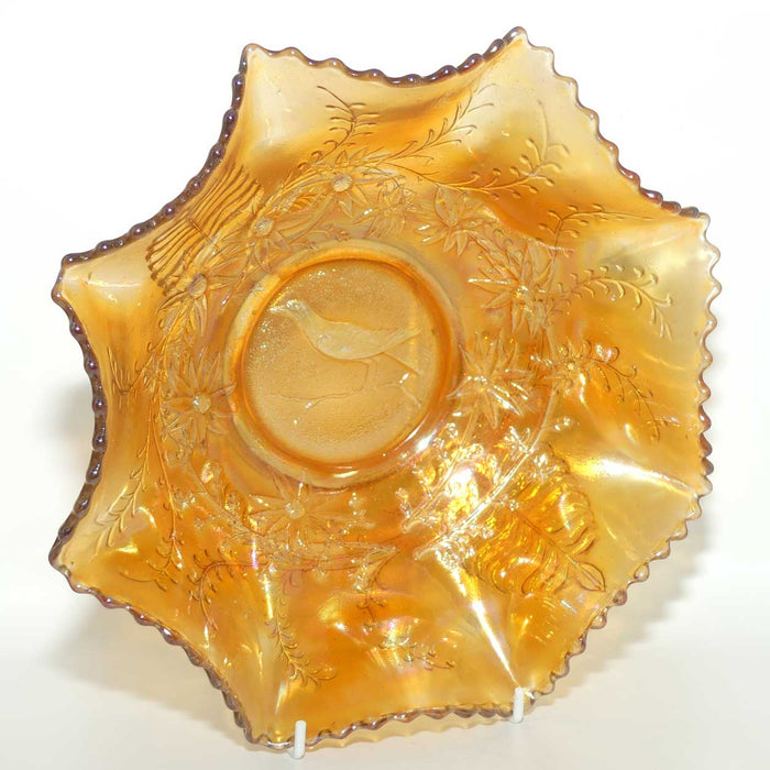 Australian Carnival Glass | Marigold Magpie Master Bowl