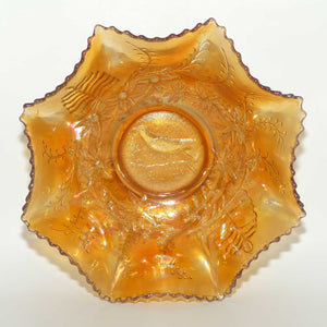 Australian Carnival Glass | Marigold Magpie Master Bowl