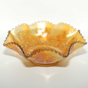 Australian Carnival Glass | Marigold Magpie Master Bowl