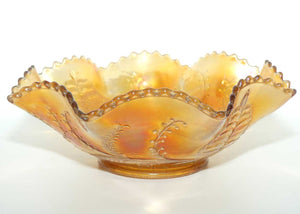 Australian Carnival Glass | Marigold Magpie Master Bowl