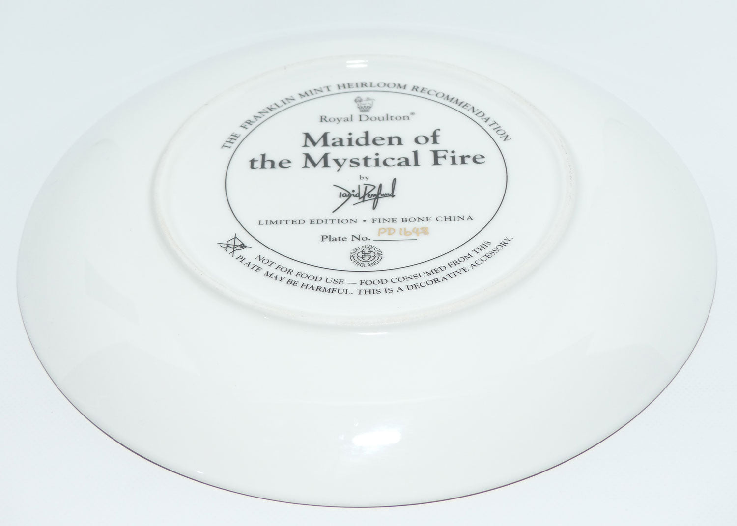 Royal Doulton Native American Indian plate by David Penfound | The Maiden of the Mystical Fire
