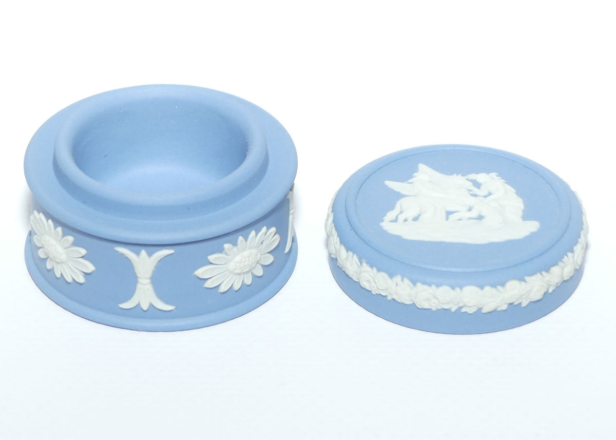 Wedgwood Jasper | White on Pale Blue | Grecian Maidens and Pegasus miniature trinket box