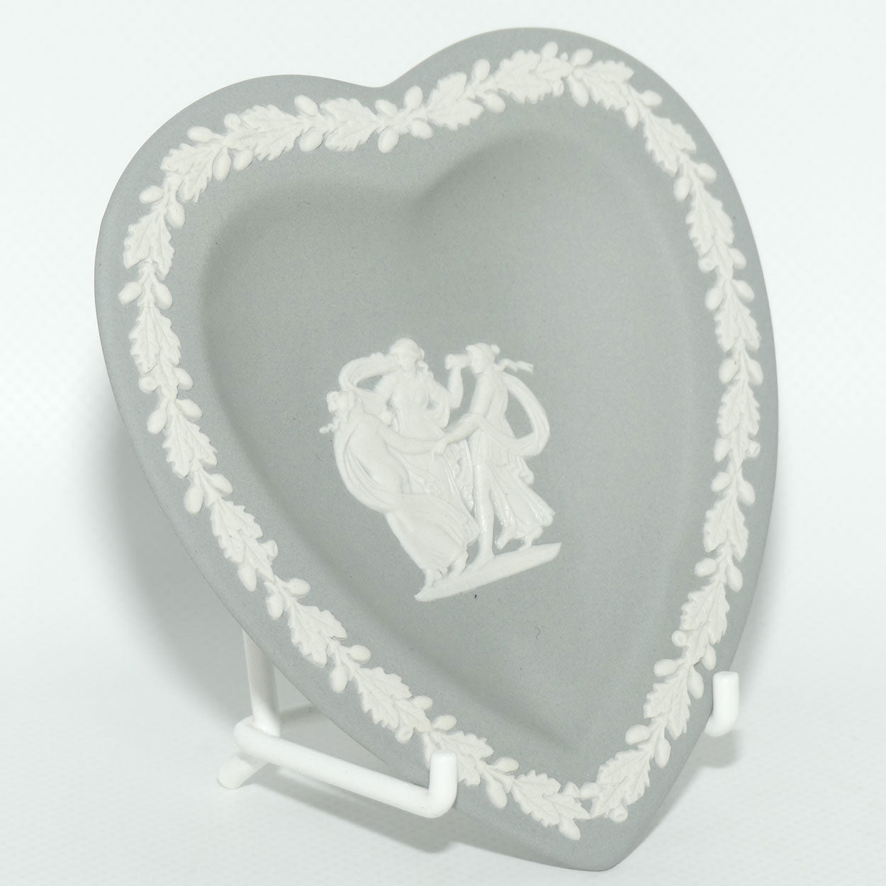 Wedgwood Jasper | White on Grey | Three Maidens  | Heart Tray | boxed
