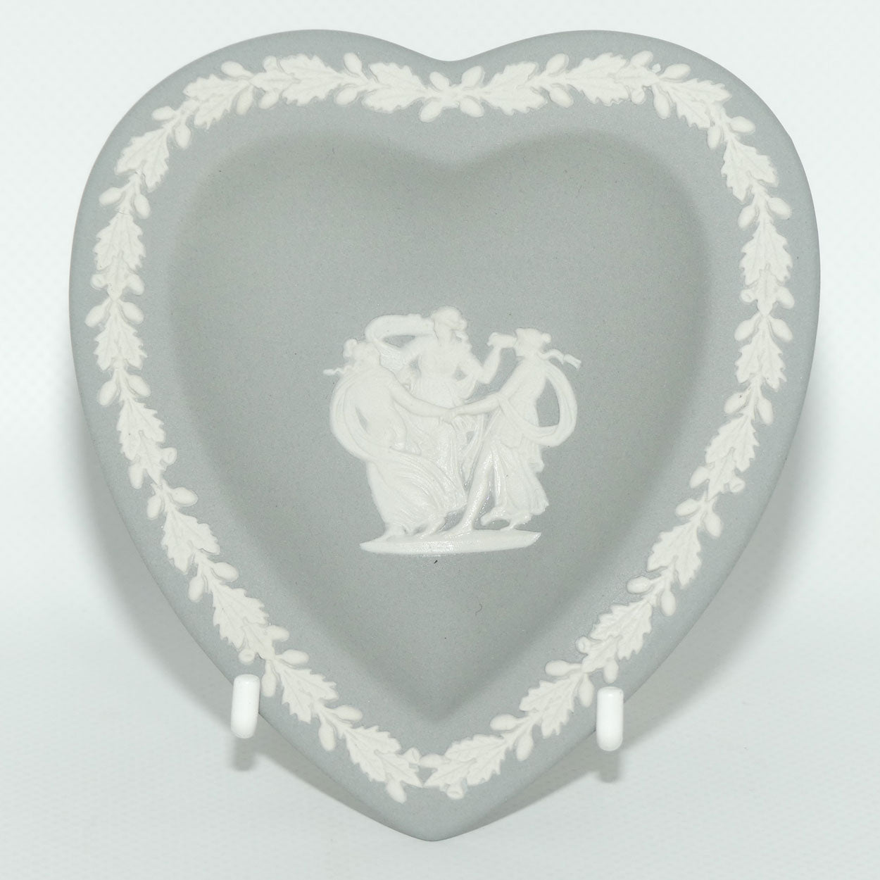 Wedgwood Jasper | White on Grey | Three Maidens  | Heart Tray | boxed
