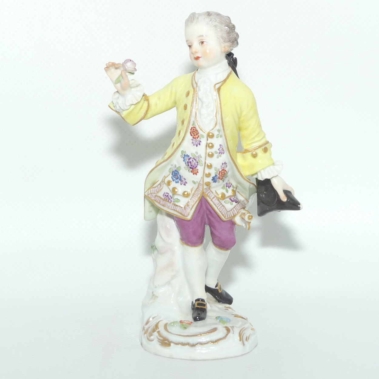 Superb Quality 19th Century Meissen Courtier with Tricorn Hat and Flower figure | Incised 2897