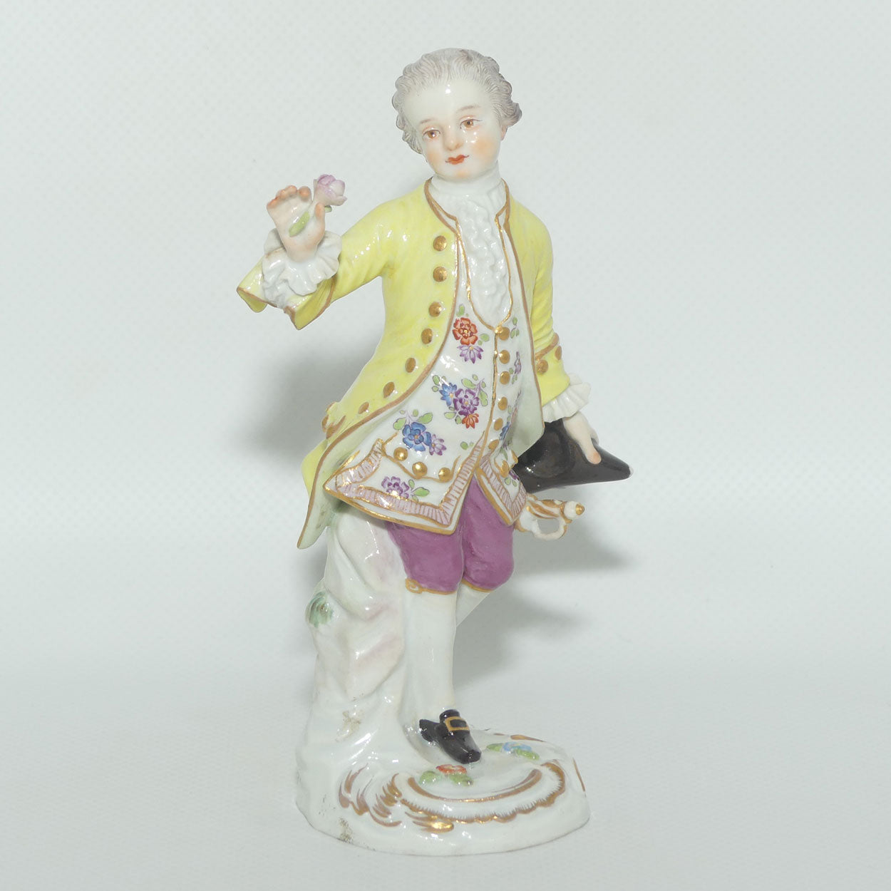 Superb Quality 19th Century Meissen Courtier with Tricorn Hat and Flower figure | Incised 2897