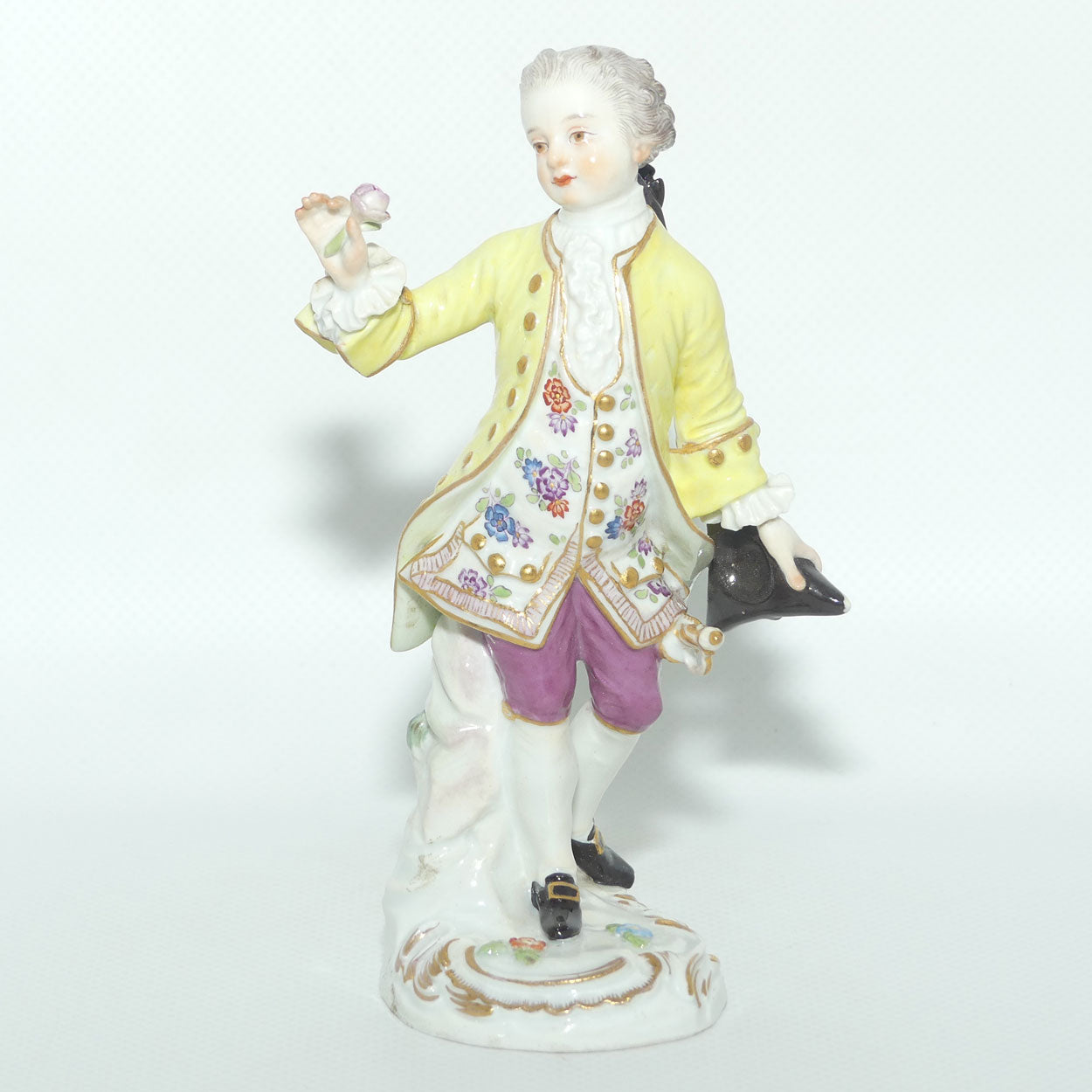 Superb Quality 19th Century Meissen Courtier with Tricorn Hat and Flower figure | Incised 2897