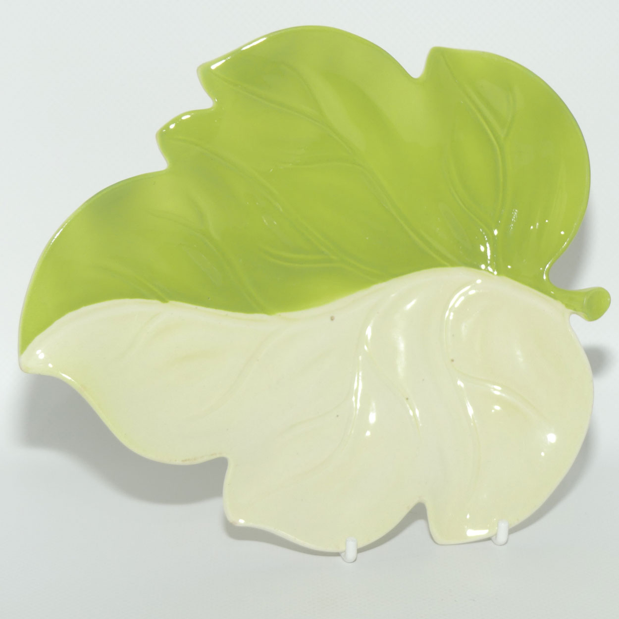 Carlton Ware Maple Leaf dish | Green and Cream