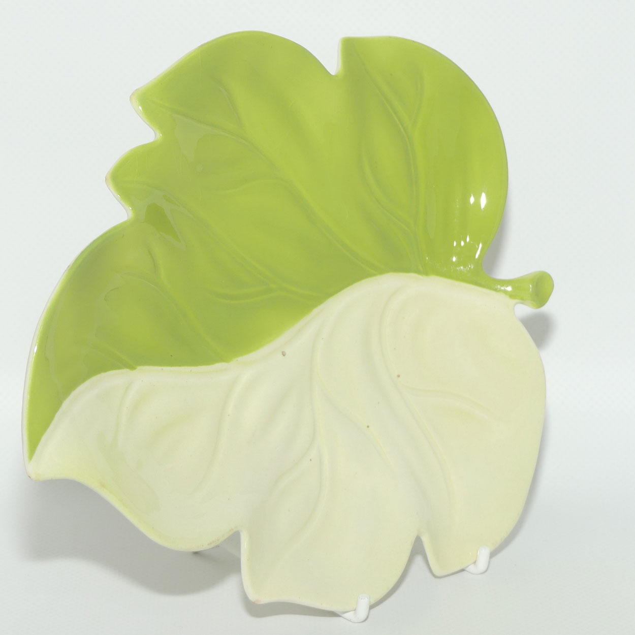 Carlton Ware Maple Leaf dish | Green and Cream
