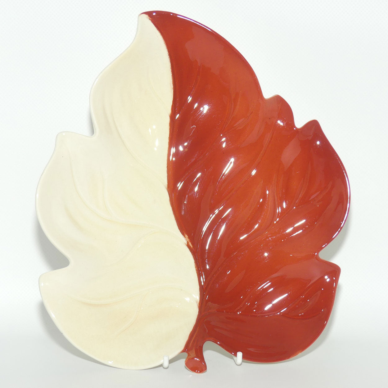Carlton Ware Maple Leaf dish | Red Brown and Cream | Large