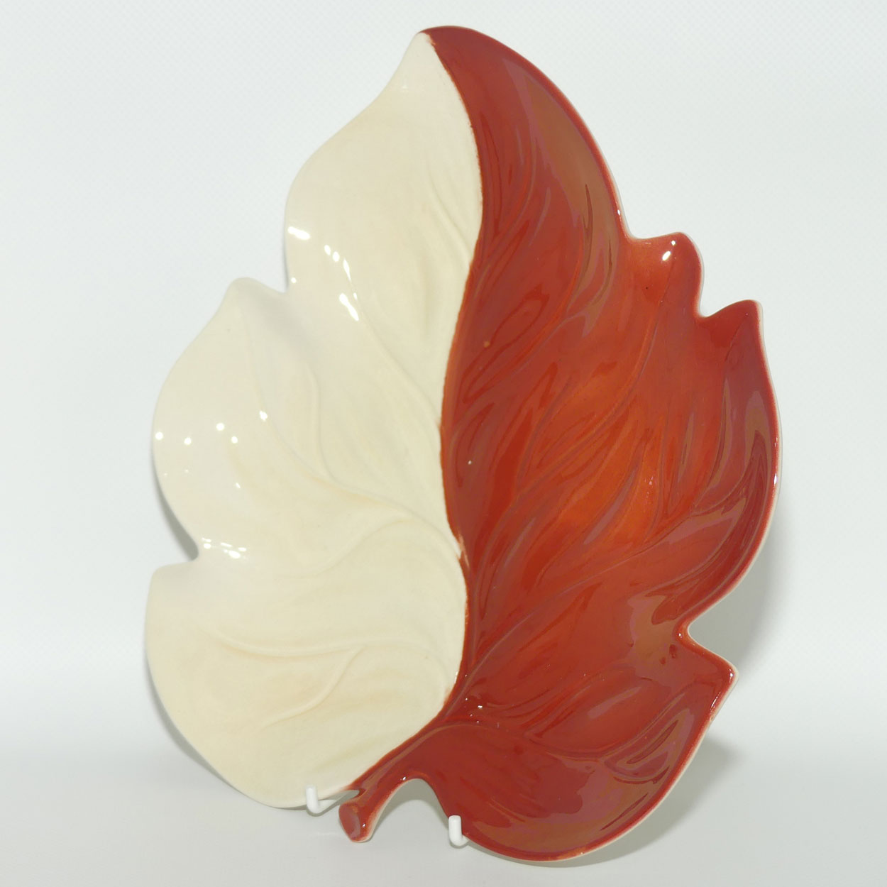Carlton Ware Maple Leaf dish | Red Brown and Cream | Large