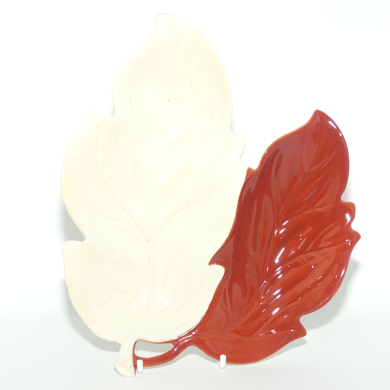 Carlton Ware Maple Leaf dish | Red Brown and Cream | Loop Handle