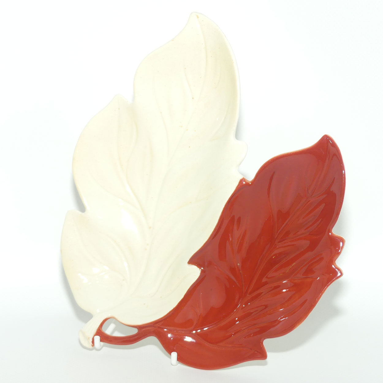 Carlton Ware Maple Leaf dish | Red Brown and Cream | Loop Handle