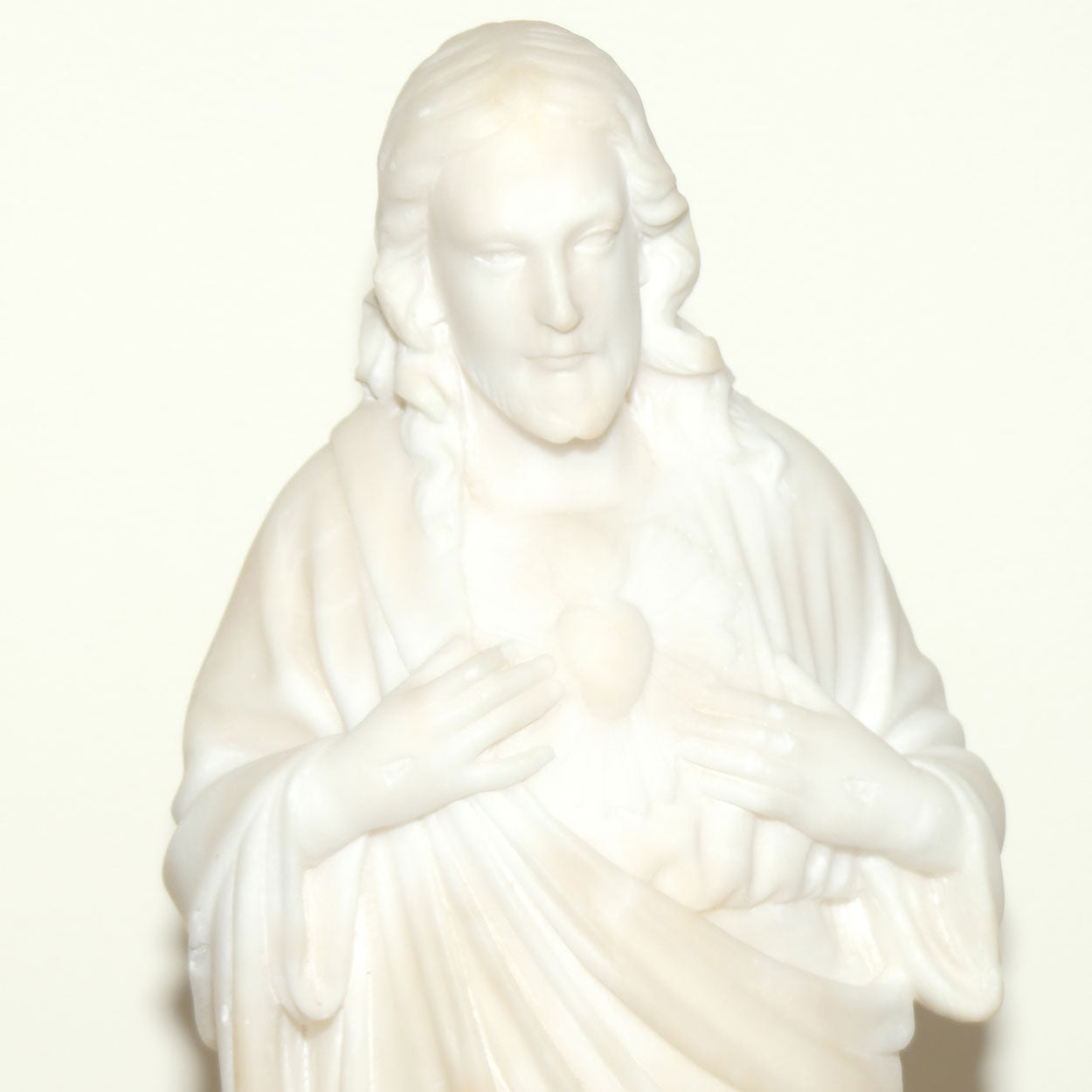 Victorian era Marble figure of Jesus | Sacred Heart of Jesus | 46cm