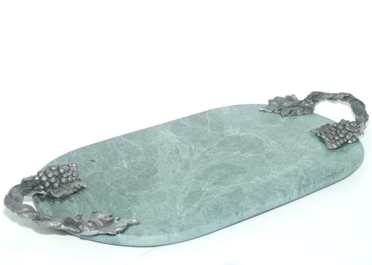 Seagull Pewter Canada Grape and Vine Dark Green marble serving tray