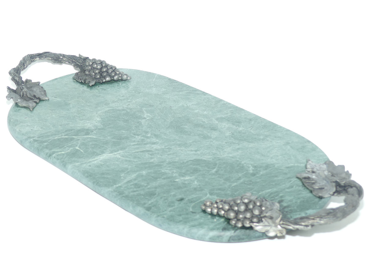 Seagull Pewter Canada Grape and Vine Dark Green marble serving tray