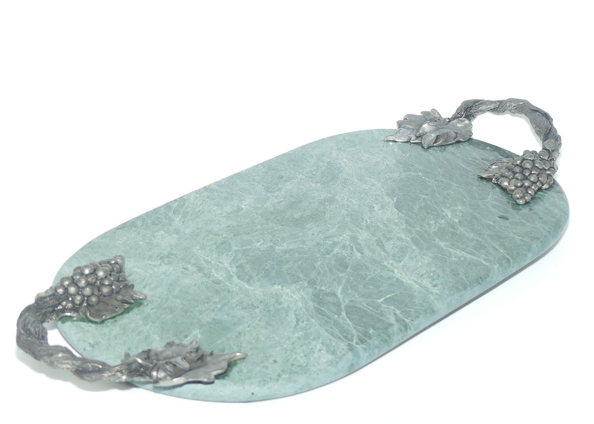 Seagull Pewter Canada Grape and Vine Dark Green marble serving tray
