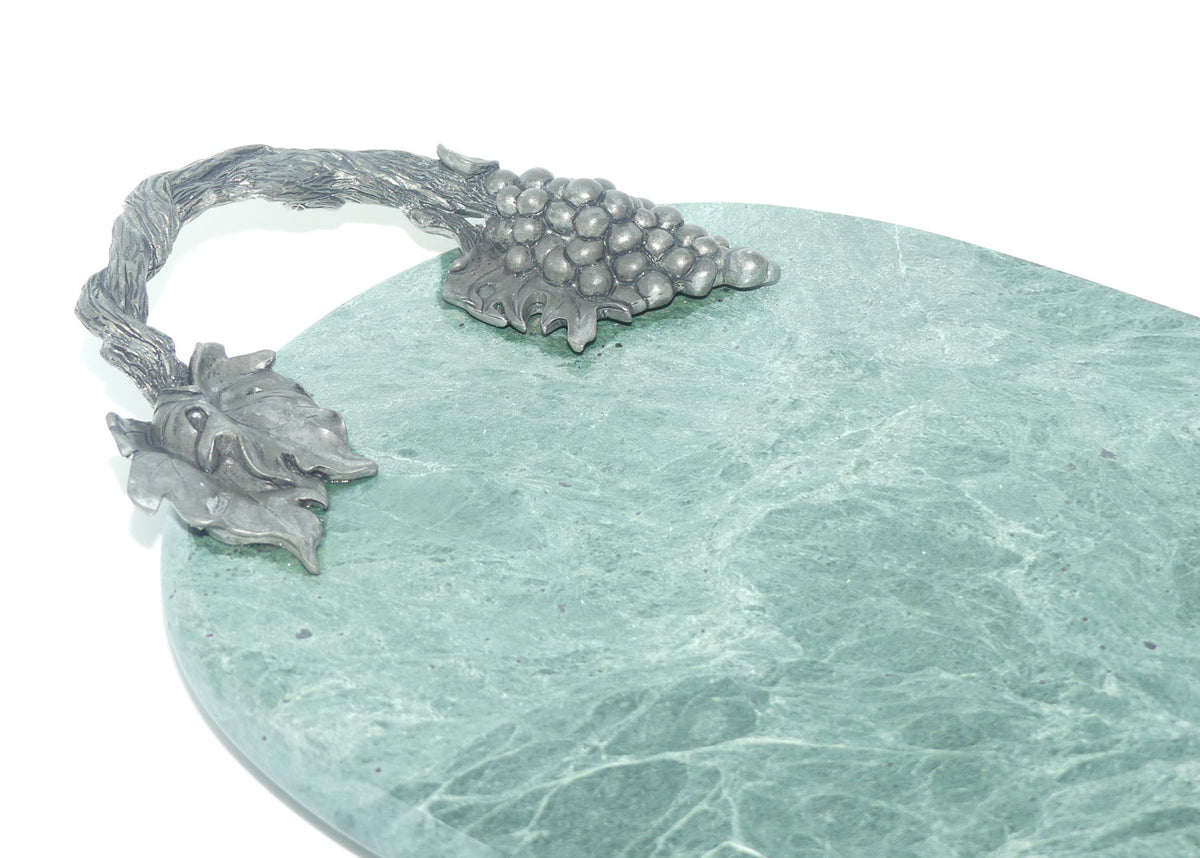 Seagull Pewter Canada Grape and Vine Dark Green marble serving tray